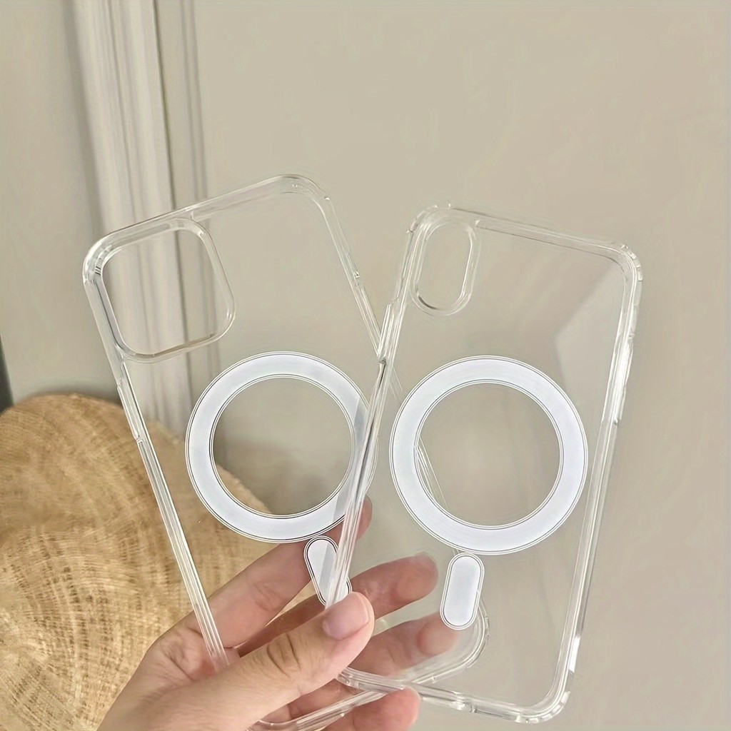 เคสโทรศัพท์พีซีแบบใส-ทนทาน กันกระแทก กันรอยขีดข่วน-XR, XS Max 7-8 Plus SE13mini การชาร์จแม่เหล็กที่รองรับ 12mini สําหรับ iPhone 15, 14, 13, 12, 11 series