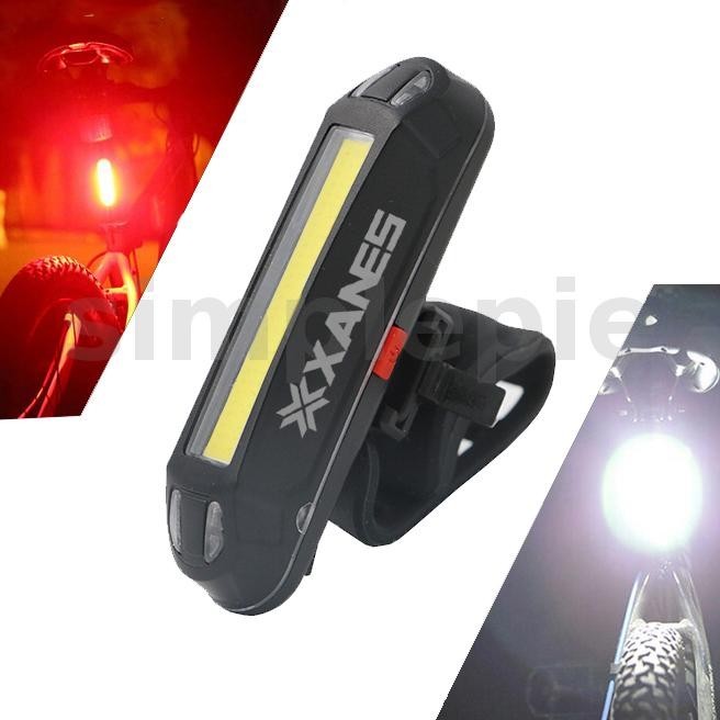 Xanes 2 in 1 500LM จักรยาน USB ชาร ์ จ LED จักรยานไฟท ้ าย Ultralight Warning Night