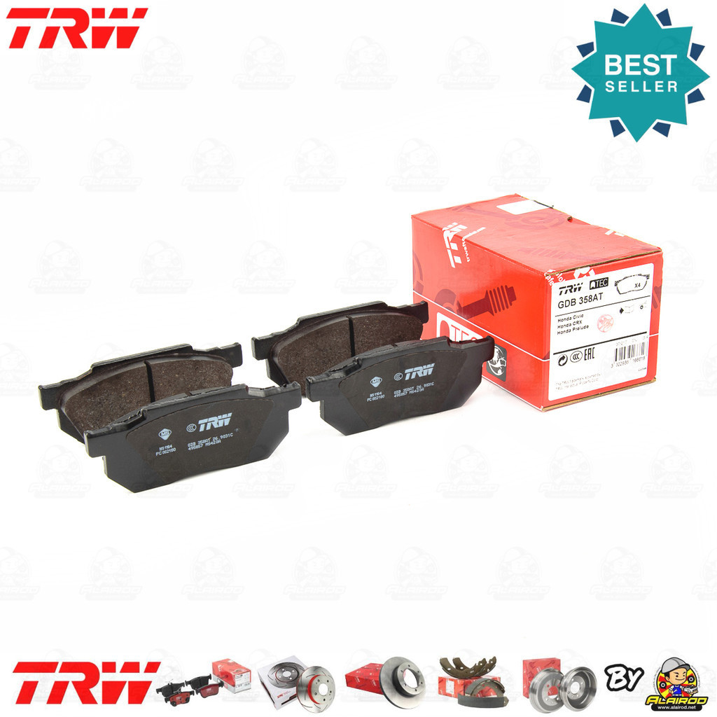 TRW ATEC ผ้าดิสเบรคหน้า ผ้าเบรคหน้า CIVIC 88 ปี 1988-1991 (EF) TRW A-TEC GDB 358 AT ฮอนด้า ซีวิค