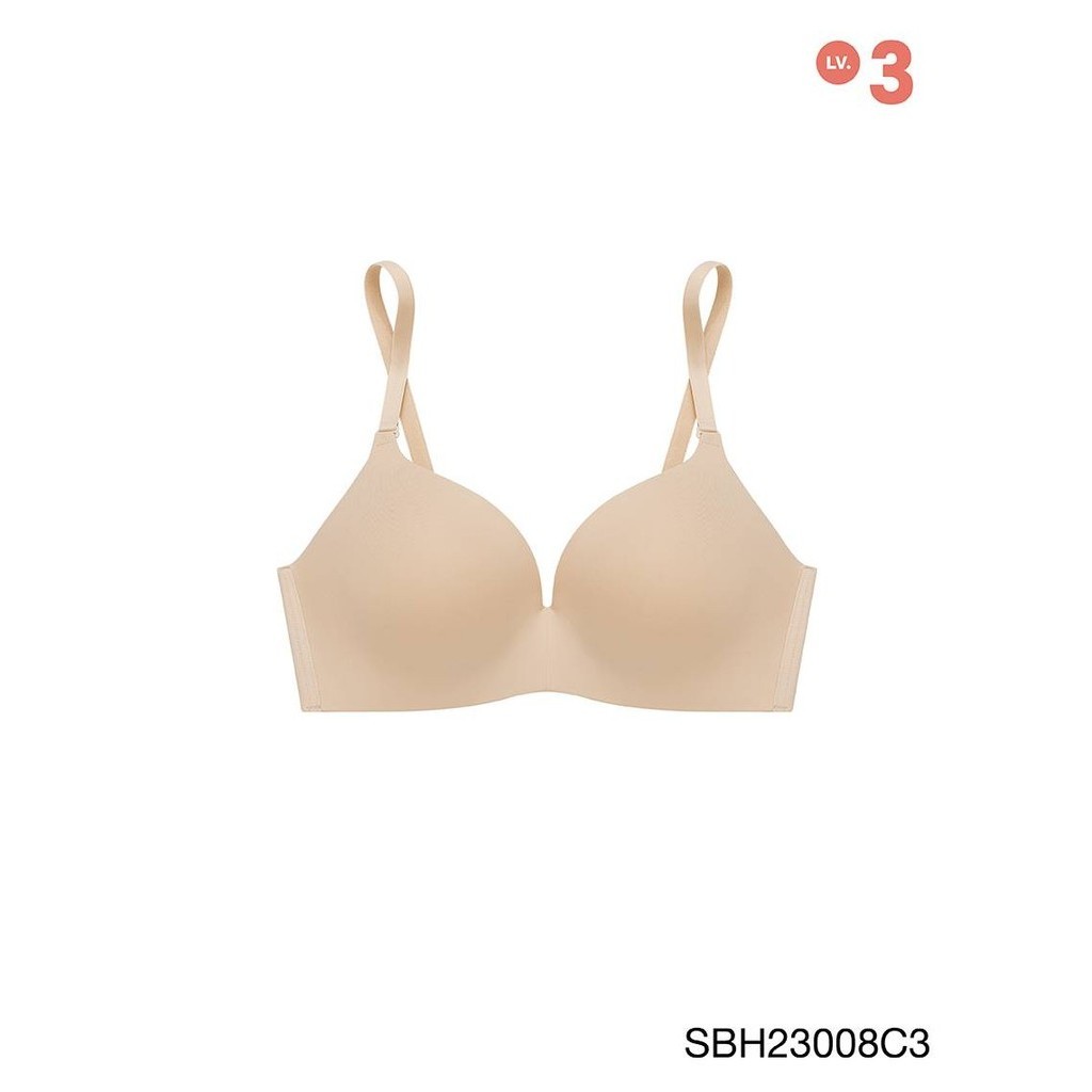Sabina เสื้อชั้นใน Invisible Wire (ไม่มีโครง) Seamless Fit รุ่น Soft Doomm รหัส SBH23008C3 สีเนื้อเข้ม