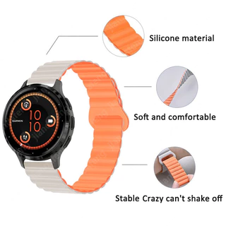 ซิลิโคนแม่เหล็ก 18 มม.สําหรับ Garmin Venu 4 3s 41 มม.2s Forerunner 255s 265s Vivoactive4s Vivomove3s
