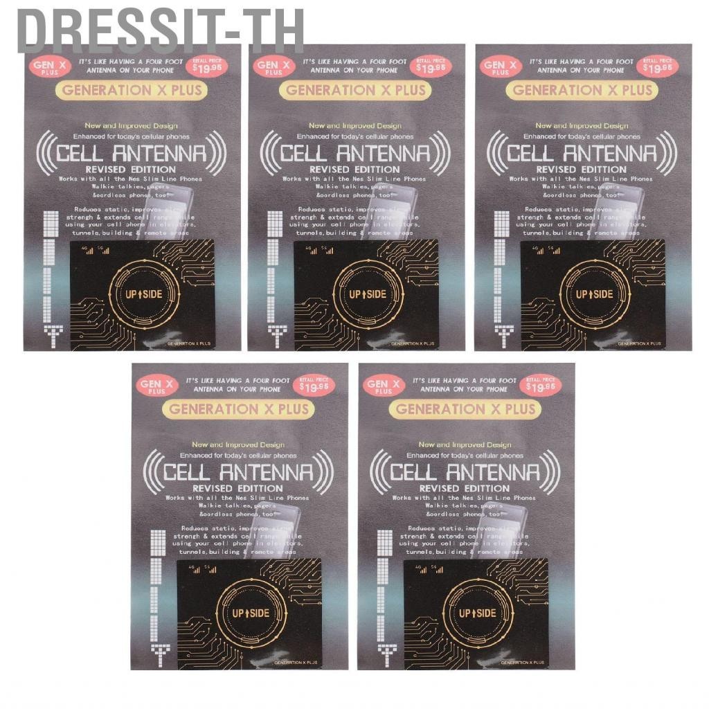 Dressit-th Cell Phone Signal Booster Sticker  Black Gold Stickers 5pcs Paper Effective Self Adhesive