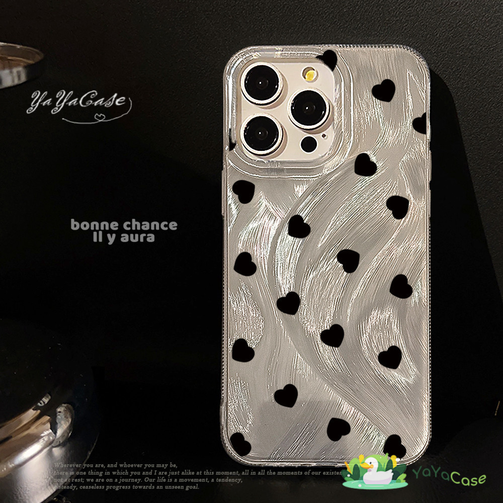 สำหรับ iPhone11 13 CASE For เคสไอโฟน15 14 12 Pro Max X XR XS MAX 7 8 14 15 Plus Love รุ่น ขั้นสูงโฮโลแกรม 3D เงิน เคส
