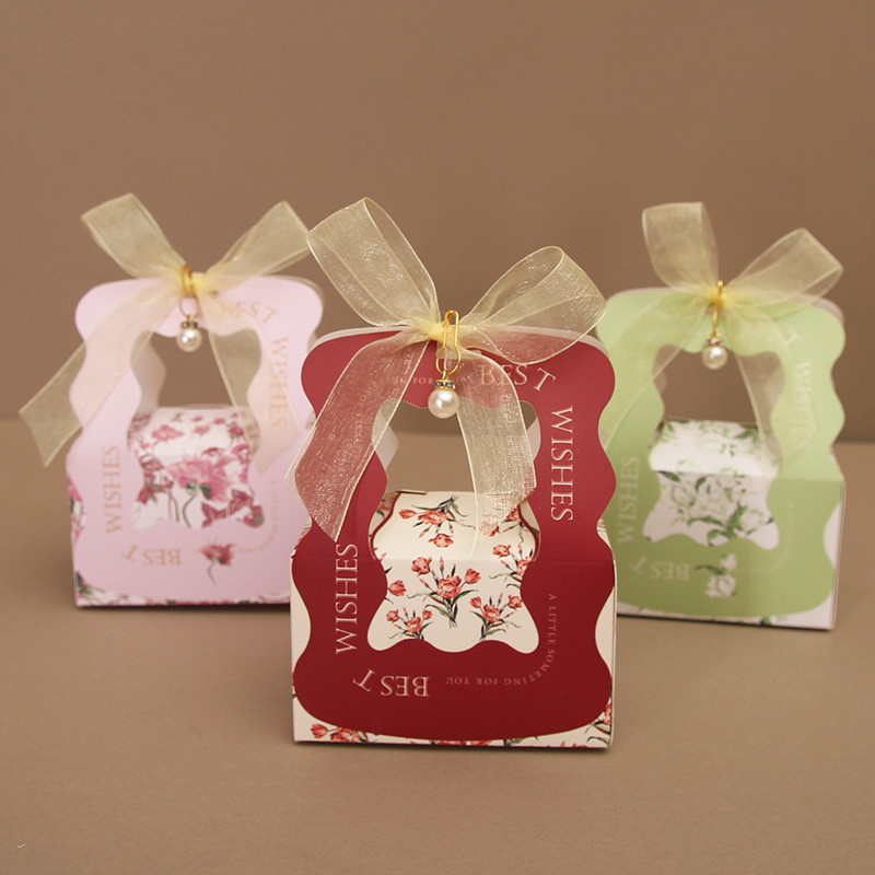 【ABD 】2025 กล่องของขวัญแต่งงานพร้อมที่จับและกล่องขนมริบบิ้น