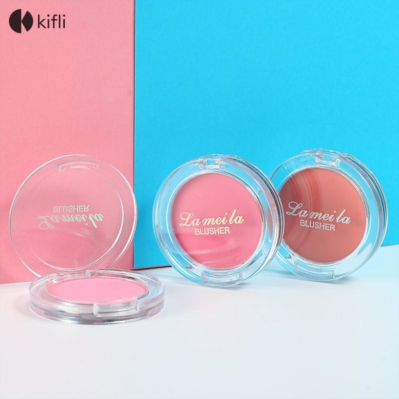 【kifli1 】 6 สี Mineral Blush Palette พร ้ อมกระจก Matte velvet Oil-control กันน ้ ําติดทนนาน Pigmented & blendable Texture smooth Portable Blusher แต ่ งหน ้ า-KI