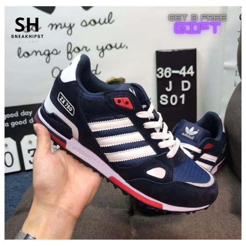 Adidas 3 COLOR ADIDAS ZX 750 BLUE รองเท้าผู้ชาย