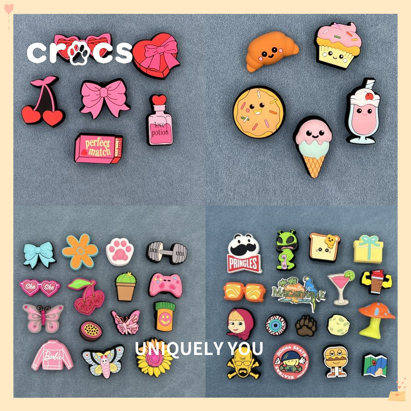 Crocs Jibbitz น ่ ารักการ ์ ตูนรองเท ้ าแตะตกแต ่ งหัวเข ็ มขัดแฟชั ่ นรองเท ้ าอุปกรณ ์ เสริม charm Crocs ใหม ่ รองเท ้ าเกาหลีดอกไม ้