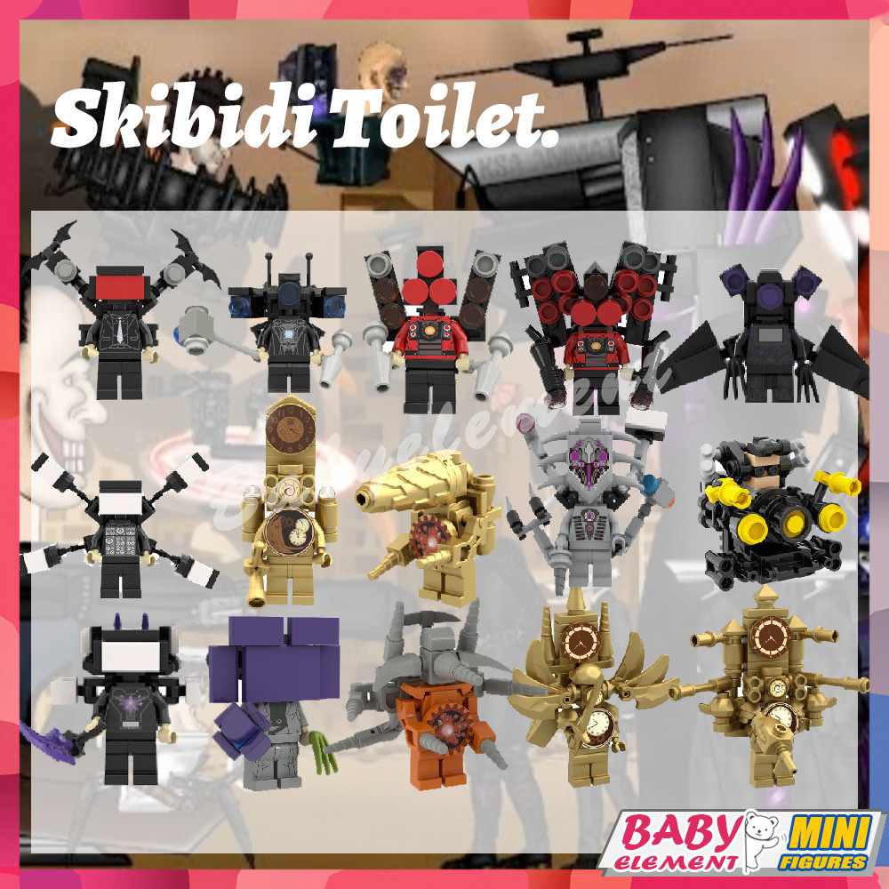 อินเทรนด์เล่น minifigure ห้องน้ํา Skibidi ห้องน้ํา Titan การตรวจสอบ man audio man TV man building blocks Creative รุ่นของเล่นเด็กของขวัญ