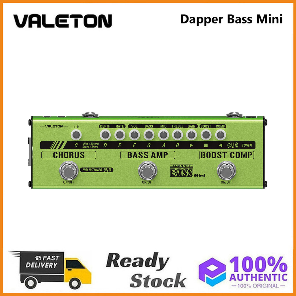 Valeton Dapper Bass Mini MES-2 เบสกีตาร ์ ไฟฟ ้ า DI Analog Preamp Multi-Effects Pedal