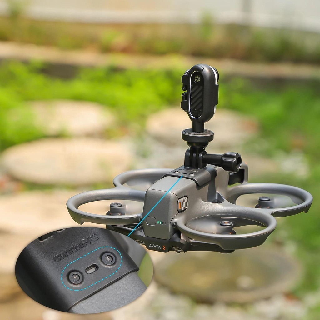 Sunnylife ไฟ Led Mount Gopro สําหรับ dji avata 2 กล้องวงเล็บด้านบน Gopro กล้องกีฬาอะแดปเตอร์ Mount Clamp Holder Fix ขยายไฟฉาย