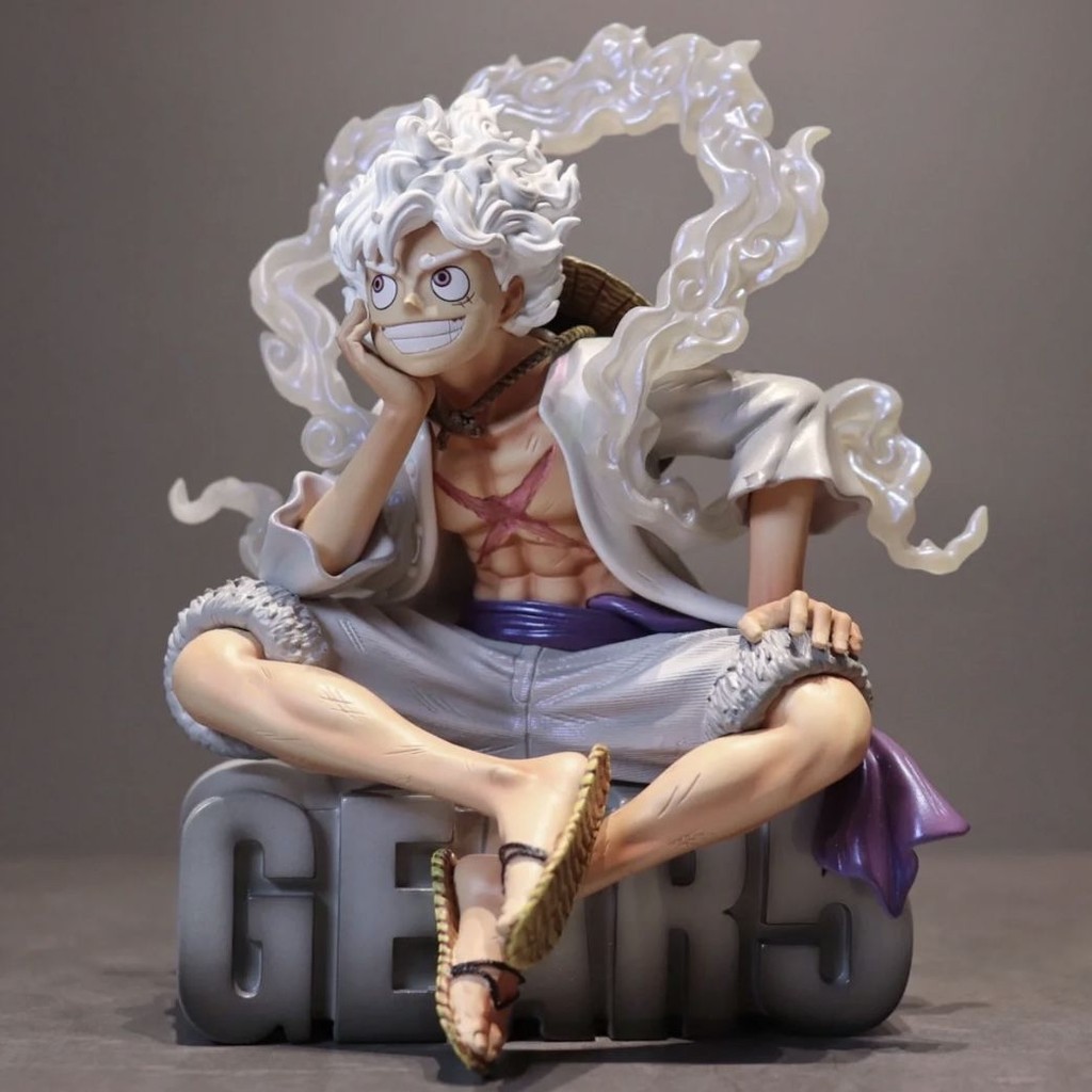 One Piece นั่ง Nika Luffy Scene Model GK ฟิกเกอร์ onepiece Monkey D. เครื่องประดับรถยนต์รูปลูฟี่-*
