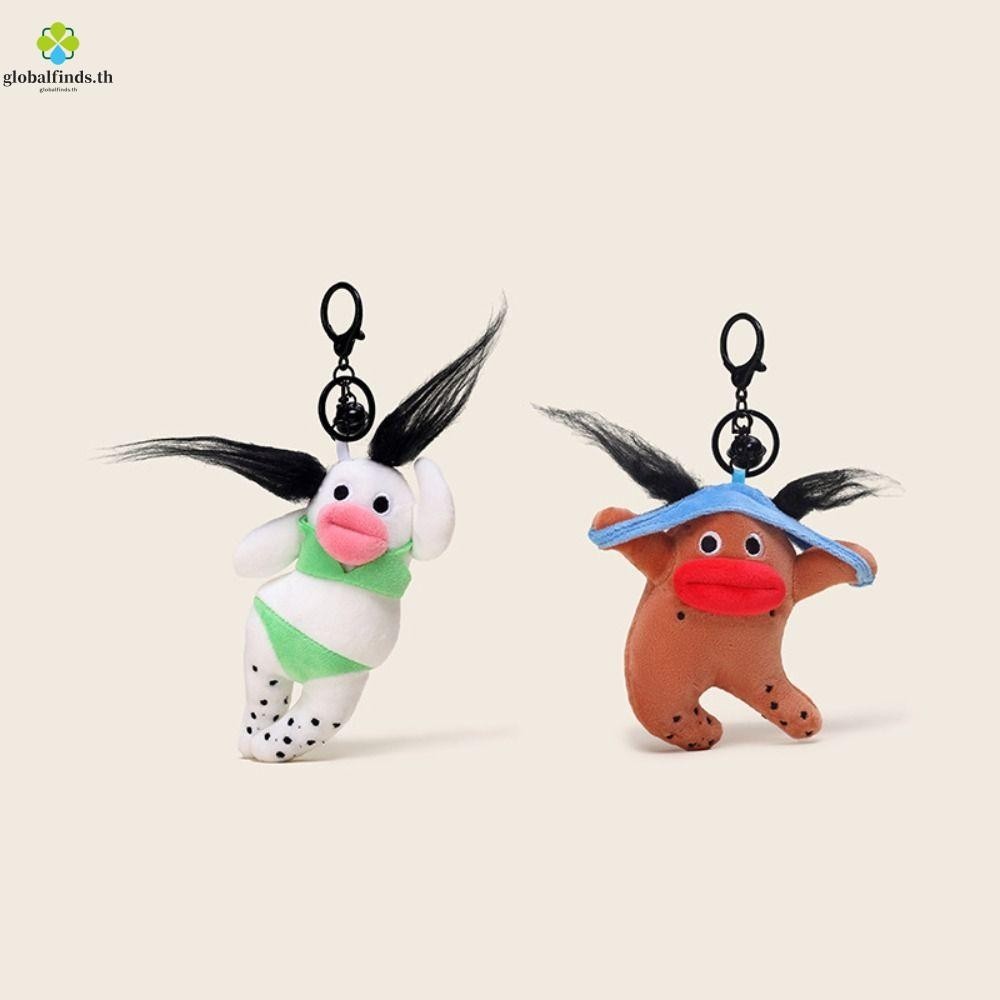 Lfinds ไส้กรอกปากตุ๊กตาพวงกุญแจ,ผ้าฝ้าย PP นุ่มตาโตผ้าตุ๊กตาพวงกุญแจ,ตุ๊กตาพวงกุญแจ Ins Fluffy ความแปลกใหม่น่าเกลียดตุ๊กตาจี้กระเป๋าเป้สะพายหลังตกแต่ง