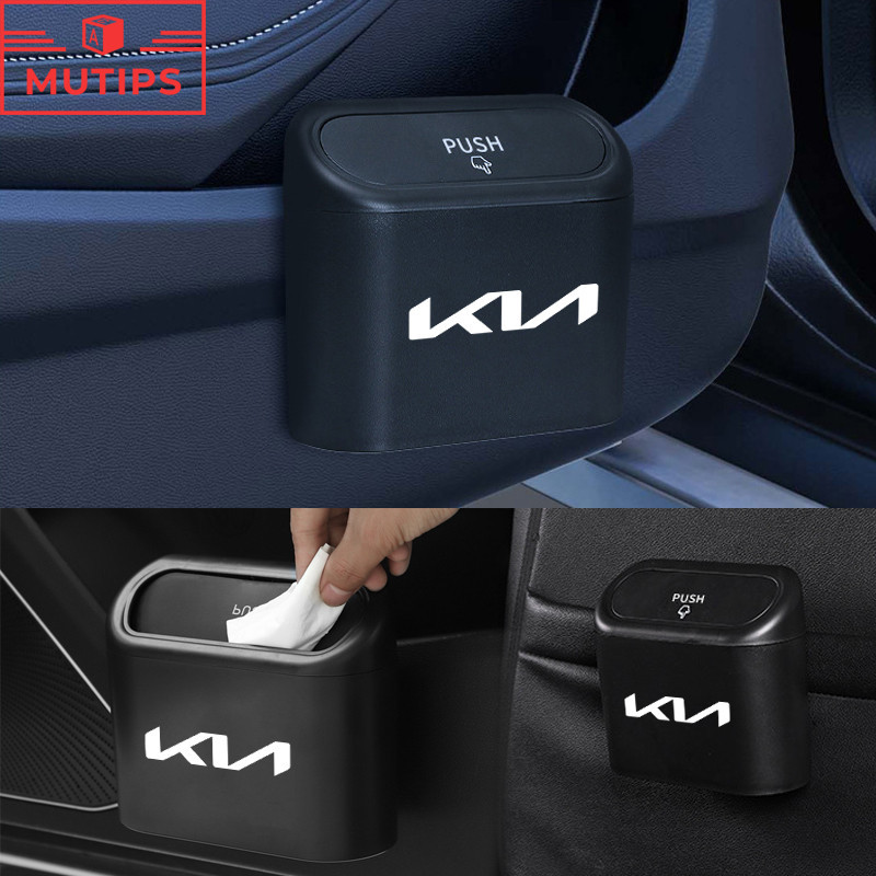 Kia ถังขยะในรถยนต์ ฝาปิดอัตโนมัติกล่องแขวนอเนกประสงค์ในรถ EV6 GT Carnival Soul EV Picanto Rio K5 Cerato Sorento Sportage