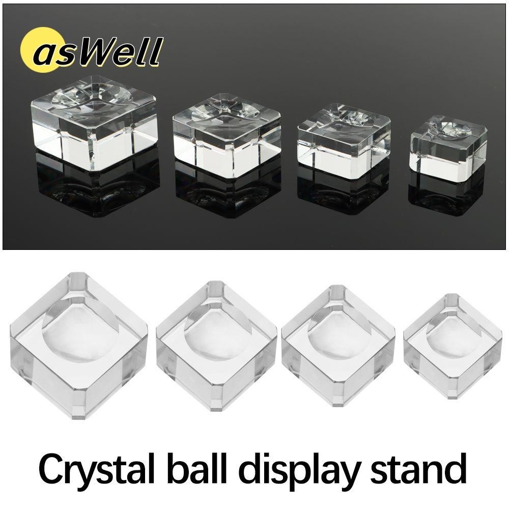 Aswell Crystal Sphere Base Pedestal Holder Square Glass Ball Display Stand