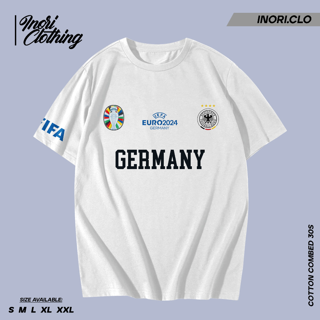 HIGHTRAIN Katun Inori เสื ้ อยืด Jersey England Euro 2024 Cotton Combed 30s Casual