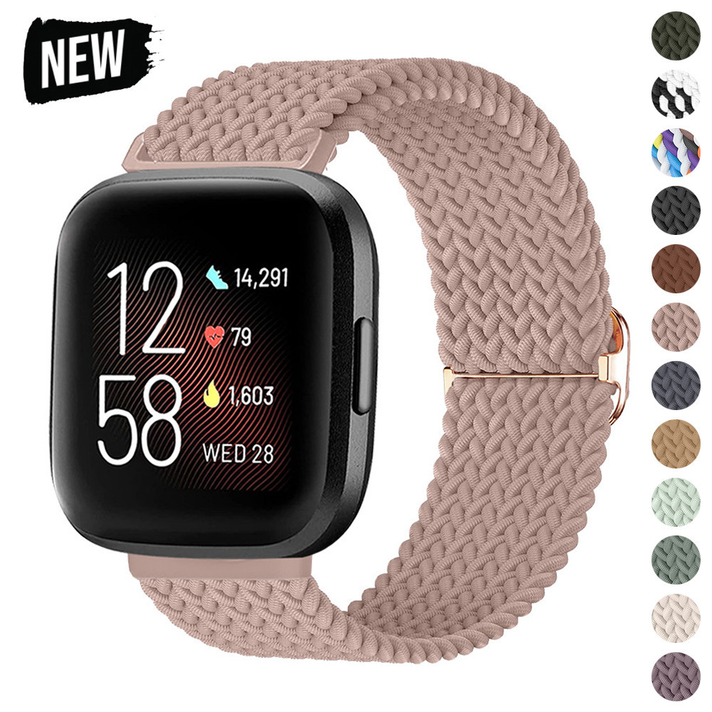 สายรัดสําหรับ Fitbit Versa3 4 Band Braided Solo Loop สายรัดข ้ อมือแบบปรับได ้ สําหรับ Fitbit Versa Sense/Sense2 กีฬา Watchband