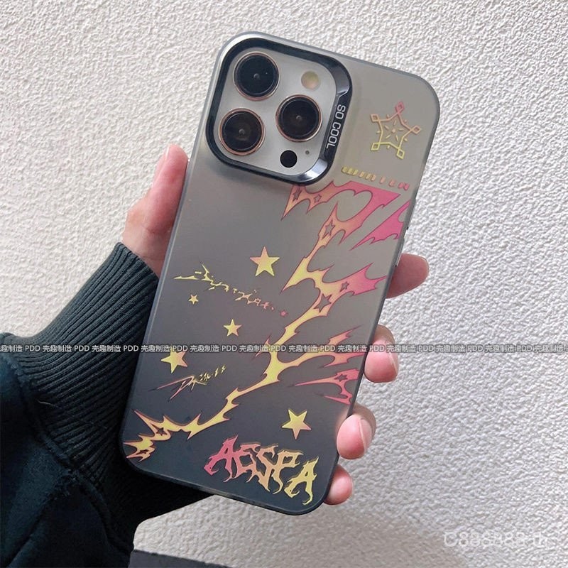 เคสโทรศัพท์ เหมาะสําหรับ iPhone aespa สไตล์เดียวกัน 15/14promax/11 Cool 13/12pro สไตล์ใหม่ xsmax/xr ชาย 7/8plus กันกระแทกหลุมขนาดใหญ่รวมทุกอย่างป้องกันกรณี ZF82