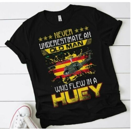 เวียดนาม Veteran Vetes Flew ใน Huey, Uh-1 Huey เฮลิคอปเตอร์เสื้อยืด, Proud Veteran