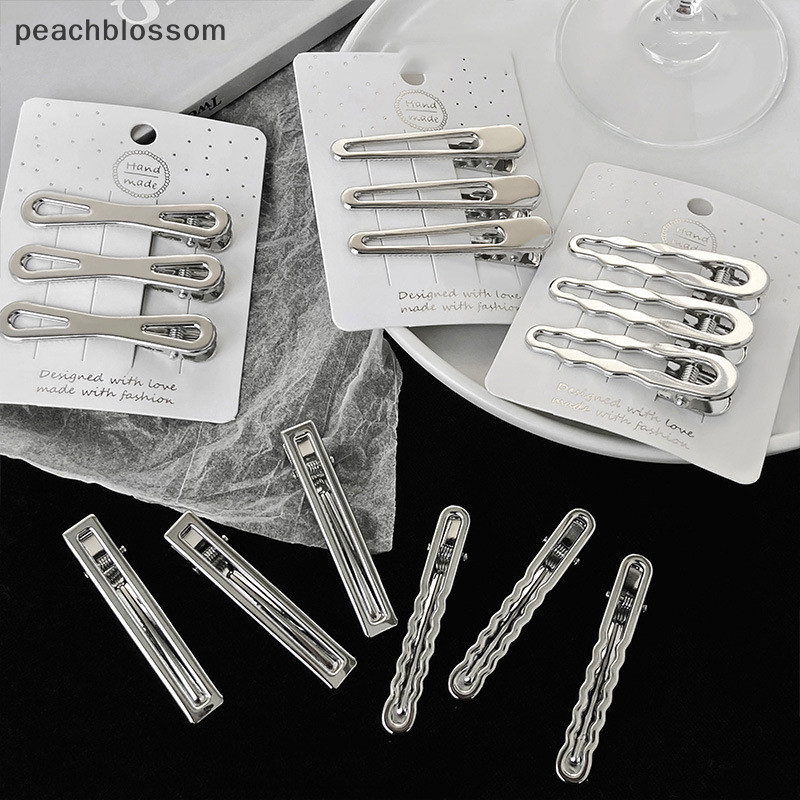 [PE] 3pcs สไตล์เกาหลีแฟชั่นเรียบง่าย Hairpins โลหะ Duckbill คลิป Barrettes คลิปด้านข้างคลิป Bangs สําหรับผู้หญิงอินเทรนด์อุปกรณ์เสริมผม TH