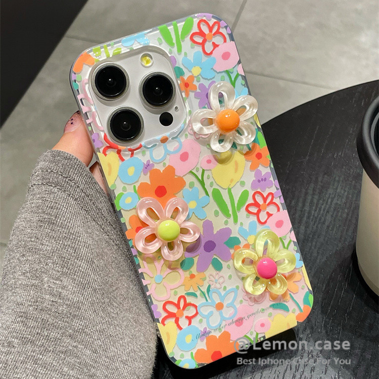 รูปแบบเปลือกหอยสามมิติสีดอกไม้โทรศัพท์มือถือป้องกันกรณีนุ่มโปร่งใสสําหรับiphoneกรณี15 15promax 14promax 13pro 13promax 12promax 12pro