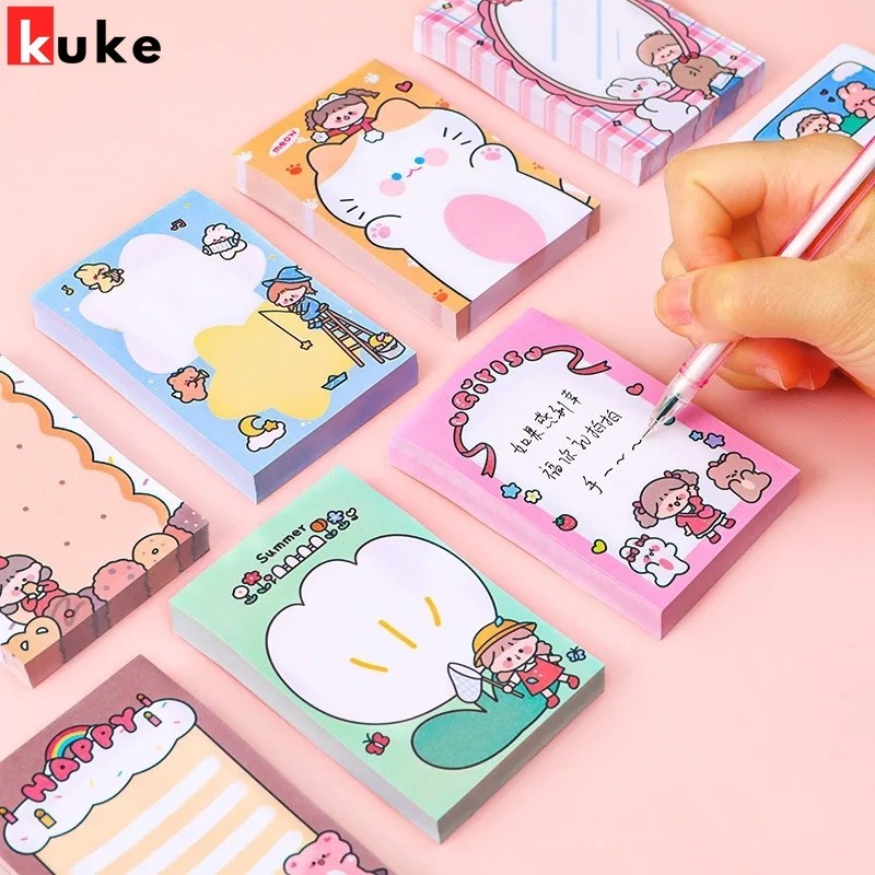 Dudu Girl Sticky Notes - เครื่องเขียน Kawaii - สติ๊กเกอร์กาวในตัว - To Do List สติ๊กเกอร์ - โน้ตอะนิเมะสีสันสดใส - อุปกรณ์สํานักงาน - ป้ายบุ๊คมาร์ค DIY - กระดาษแผ่นบันทึก