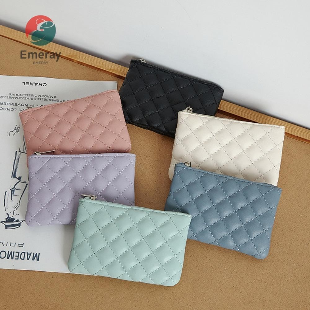 เอมิเรย์ กระเป๋าใส่เหรียญผู้หญิง,ขนมเปียกปูนน้ําหนักเบาหนัง ปู่ กระเป๋าเงิน,แบบพกพาบัตรเครดิตกระเป๋าสตางค์ที่มีซิป