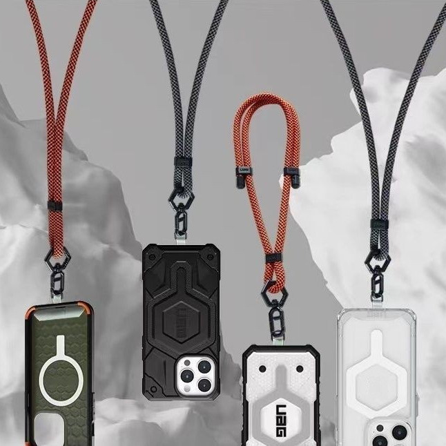Uag เชือกเส ้ นเล ็ กโทรศัพท ์ มือถือแนวทแยงสายคล ้ องมือ 70cm160cm ไนลอนถักเชือกเส ้ นเล ็ กสองสี