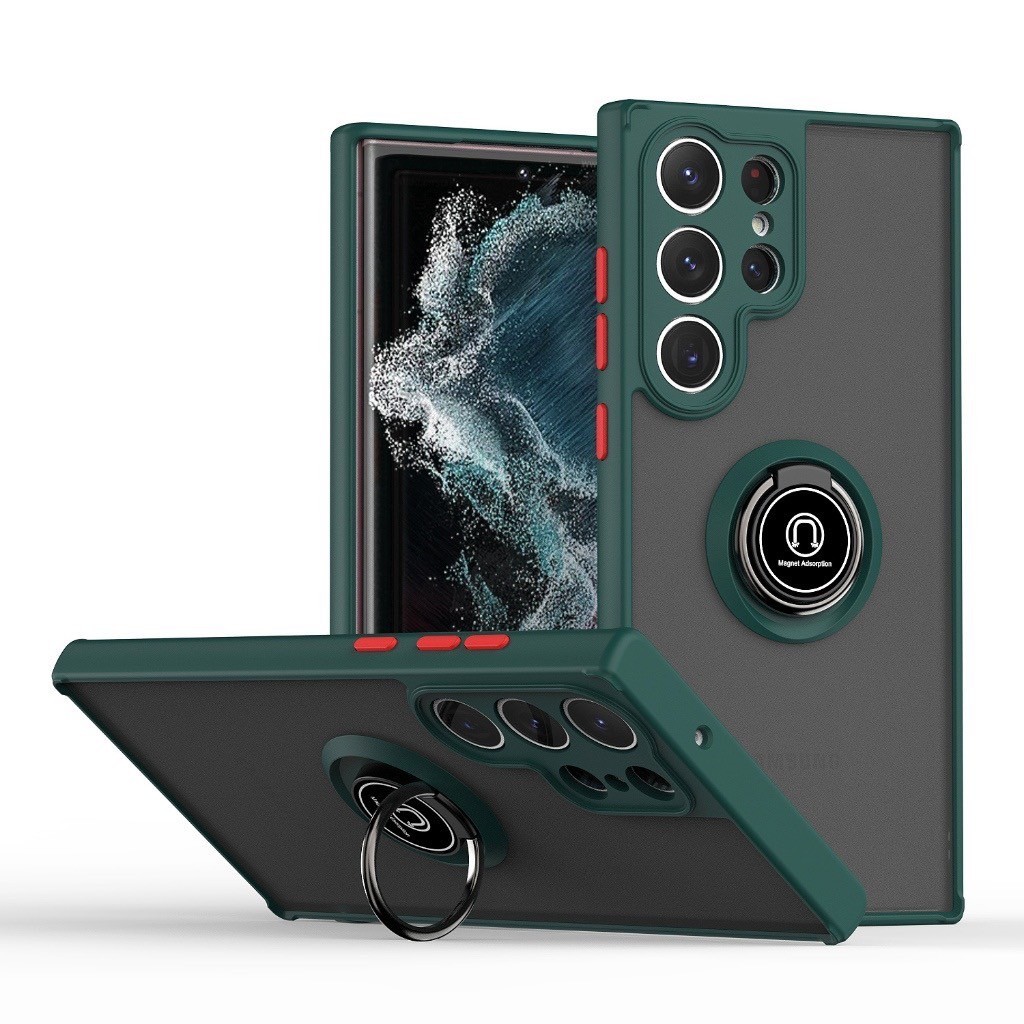 เคส หรูหรา แหวน PC สำหรับ SAMSUNG S8 S9 S10 S22 S23 S24 S20 FE Plus Ultra Note 8/9/10 Lite Plus Pro S8Plus S9Plus 044