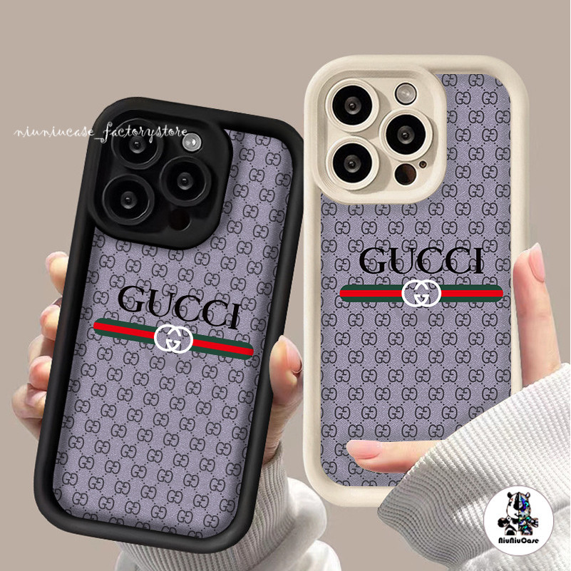 GUCCI Pattern เคสไอโฟน11 13 เคสโทรศัพท์ For iPhone 11 12 13 14 15 Pro Max XR X XS Max 6 7 8 14 Plus SE เคส Soft TPU Case