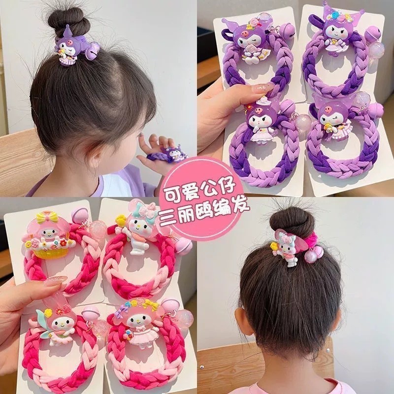 การ์ตูน Kulomi Braided Scrunchie หญิงเกาหลี Ins สูงยางรัดหวานน่ารักอุปกรณ์เสริมผม