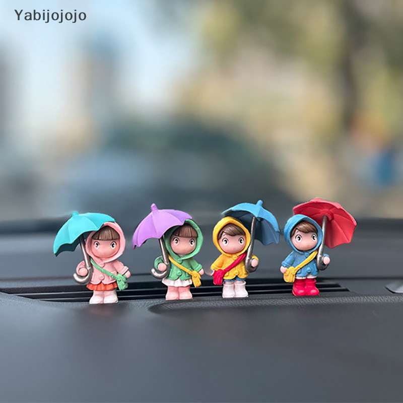 Yabijojojo ร่มน่ารักคู่รถตกแต่งภายในตัวเลขการกระทํากระจกมองหลังอัตโนมัติแดชบอร์ดเครื่องประดับสําหรับรถอุปกรณ์เสริมใหม่