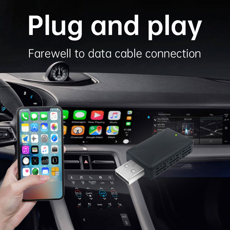 อะแดปเตอร์ CarPlay ไร้สายสําหรับ Apple iPhone iOS Small CarDongle