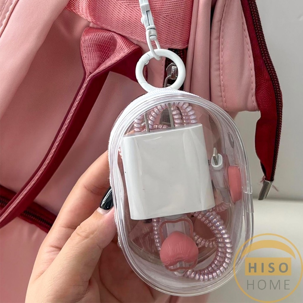 Hiso กระเป๋าจัดเก็บหูฟัง เก็บสายชาร์ พกพาง่าย ขนาดเล็ก มีซิป ป้องกันฝุ่น Storage bag - รูปที่ 4