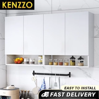🚚พร้อมส่ง !! KENZZO ตู้ครัว ตู้ติดผนังห้องครัว ตู้ลอยเก็บของ High Gloss Wall kitchen cabinet (สีดำ/สีแดง/สีขาว)