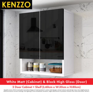 🚚พร้อมส่ง !! KENZZO ตู้ครัว ตู้ติดผนังห้องครัว ตู้ลอยเก็บของ High Gloss Wall kitchen cabinet (สีดำ/สีแดง/สีขาว)