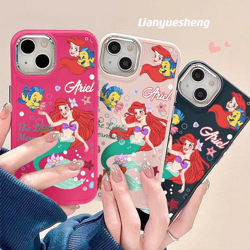 สวย Mermaid Soft TPU เคสโทรศัพท์สําหรับ IPhone 11 15 12 14 13 Pro X XS Max XR 7 + 8 Plus ปลอกคู่ปุ่มอิสระฝาครอบกันกระแทกป้องกันกล้อง