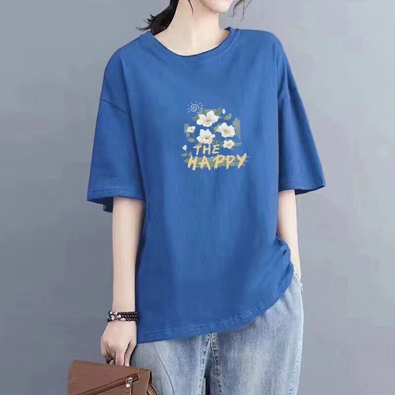 เสื้อสวยๆเสื้อยืดแขนสั้นผู้หญิงเสื้อยืดเกาหลีสําหรับผู้หญิงเสื้อผ้าแขนสั้นใหม่สบายๆฤดูร้อนเสื้อยืดคอกลมหลวมแฟชั่นพิมพ์เสื้อยืดผู้หญิงด้านบนเสื้อผ้าเสื้อยืด