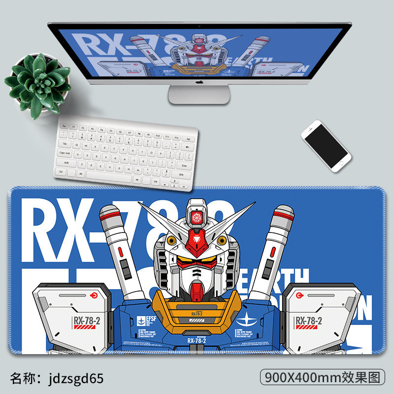 แผ่นรองเมาส์กันดั้มแผ่นรองโต๊ะเกมคอมพิวเตอร์อะนิเมะขนาดใหญ่พิเศษขอบล็อคกันลื่น - รูปที่ 3