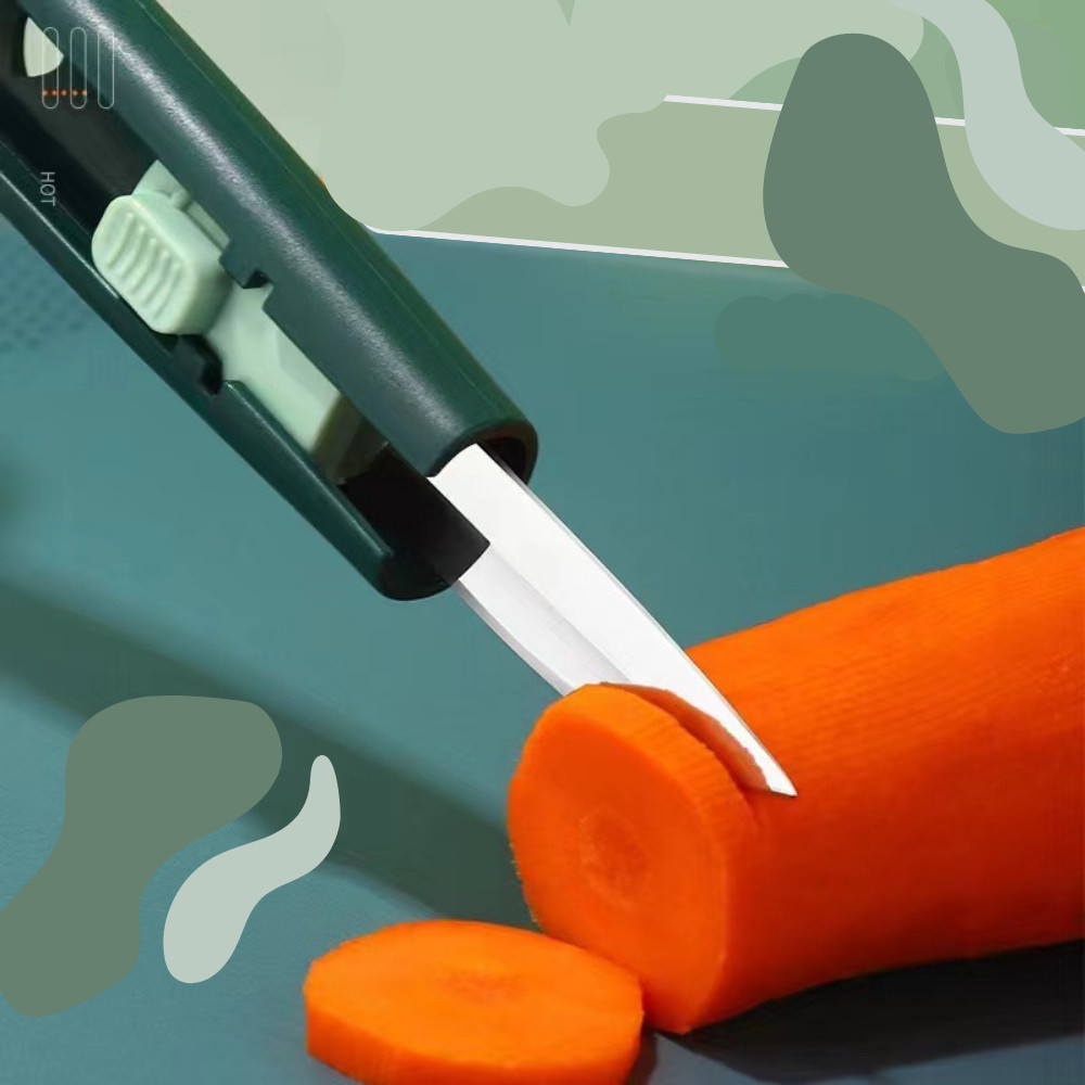 🧦 🥑 มีดปอกเปลือกผักผลไม้ 4 in 1 (คละสี) ด้ามจับเก็บมีดได้ในตัว ครบเซตในชิ้นเดียว ที่ปอกผัก ที่ขูดมะละกอ G0029 - รูปที่ 2