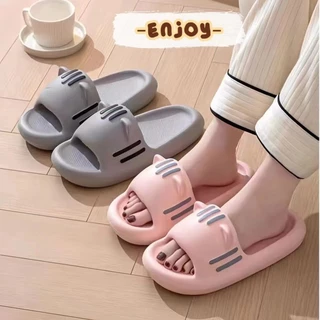 🍓EnJoy🍓 พร้อมส่ง (LT-3240) รองเท้าแตะผู้หญิง สไตล์น้องแมว ดีเทลน่ารัก ยางนิ่ม 😍 สีมินิมอล