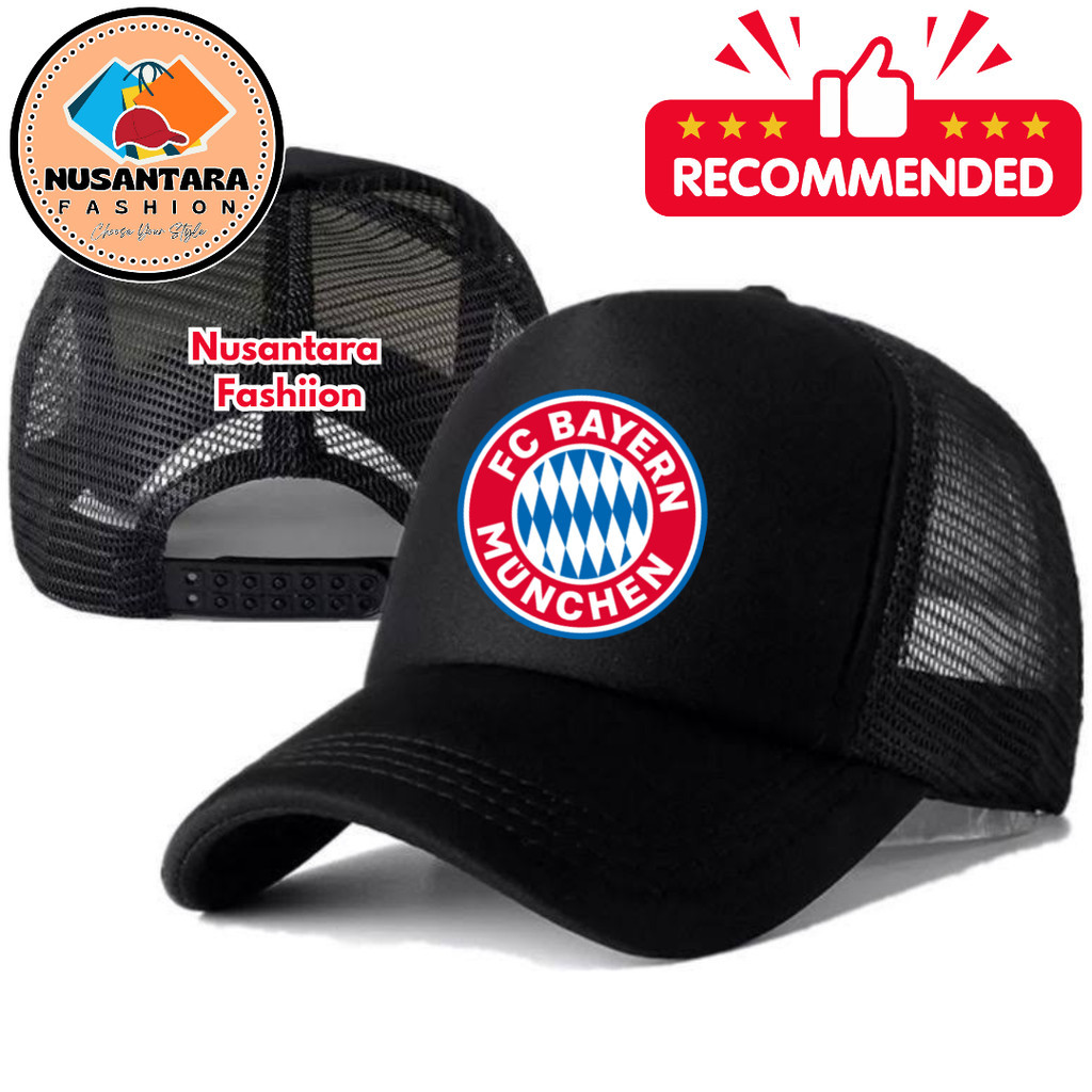 Nusantara Fashiion BAYERN MUNCHEN Trucker Hat - BAYERN MUNCHEN Logo Distro Hat - BAYERN MUNCHEN Prem