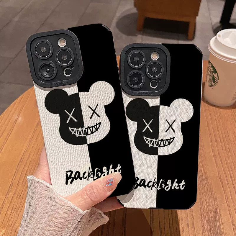 เหมาะสําหรับ Apple 15Promax หนัง iPhone14 หมีรุนแรง Street สวมใส่ 12Promax รวมทุกอย่าง Shock-resistant 7/8plus Soft Simple iphone13pro กรณี 12 การ์ตูนใหม่ 11 สีรูปแบบเคสโทรศัพท์