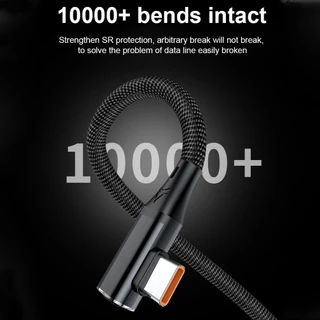120w Type C ถึง Type C สําหรับ Fast Charging ข้อศอกข้อมูลสําหรับเกม Quick Data Charger Lines