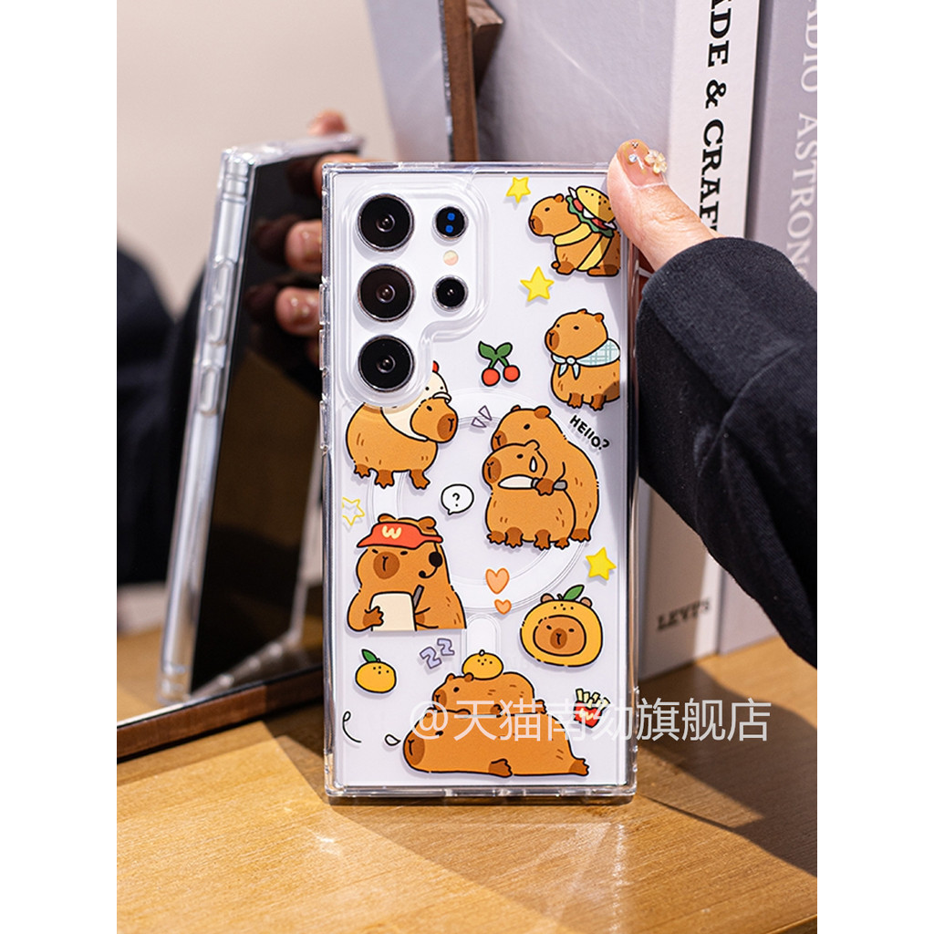 เหมาะสําหรับ Samsung s25ultra เคสโทรศัพท์แม่เหล็ก s23fe Shishi S24u + Plus s22plus พร้อมวงเล็บเหมาะสําหรับฤดูร้อนโปร่งใสน่ารักการ์ตูนเกาหลีไร้สายชาร์จเทพธิดาอย่าชน Ultra-Thin ราคา ถูกที่สุด ดีลบีเคเค แกลเลอรีภาพที่ 3