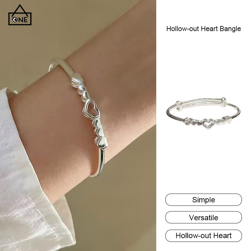 COD สร้อยข้อมือหัวใจกลวงออกสำหรับสุภาพสตรี Niche Sweet Bracelet แฟชั่นร้อยข้อมือเพื่อนรัก-a.one
