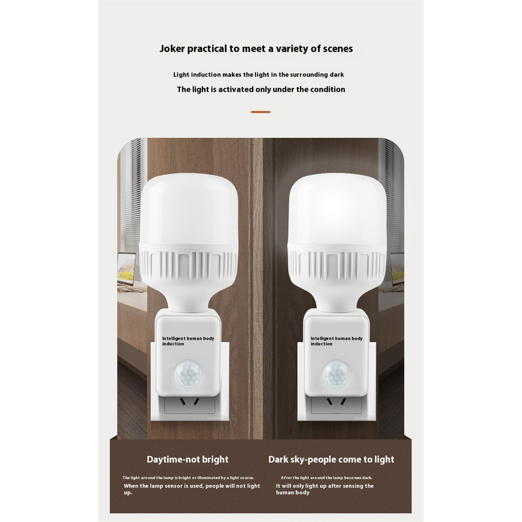 E27 อินฟราเรดเหนี่ยวนําโคมไฟผู้ถือซ็อกเก็ต IR Human Body Sensing ผู้ถือโคมไฟติดผนังอัตโนมัติอัจฉริยะหลอดไฟ LED ซ็อกเก็ตสําหรับ Home - รูปที่ 7