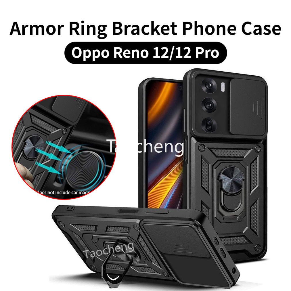 Hard เคสโทรศัพท์กันกระแทกสําหรับOppo Reno 12 11 F Pro Reno12 Pro OppoReno12Pro 5G 2024 ดึงเลื่อนกล้องประตูปลอกกันกระแทก