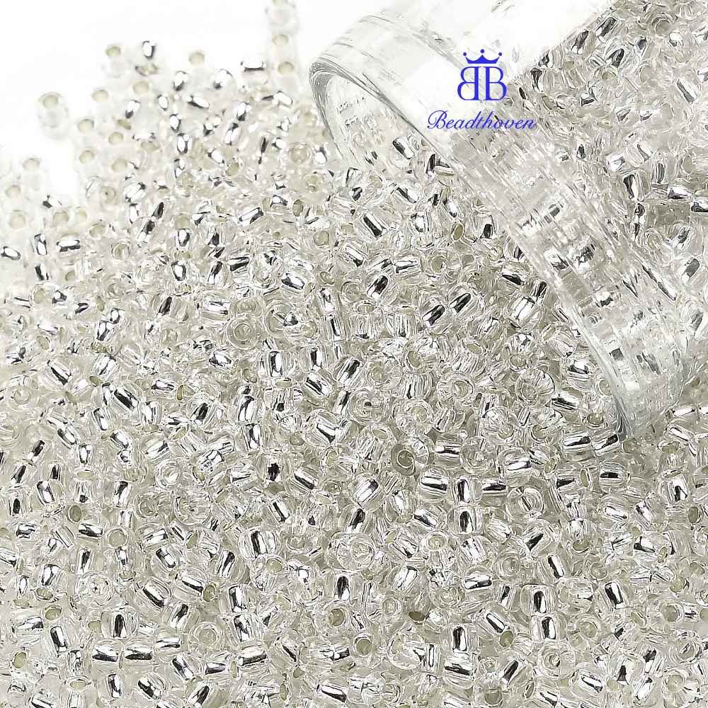 10g TOHO รอบเมล็ดลูกปัดญี่ปุ่นลูกปัด (21) Silver-Lined โปร่งใสใส 11/0 2.2 มม.: 0.8 มม.ประมาณ 1103pcs/10g