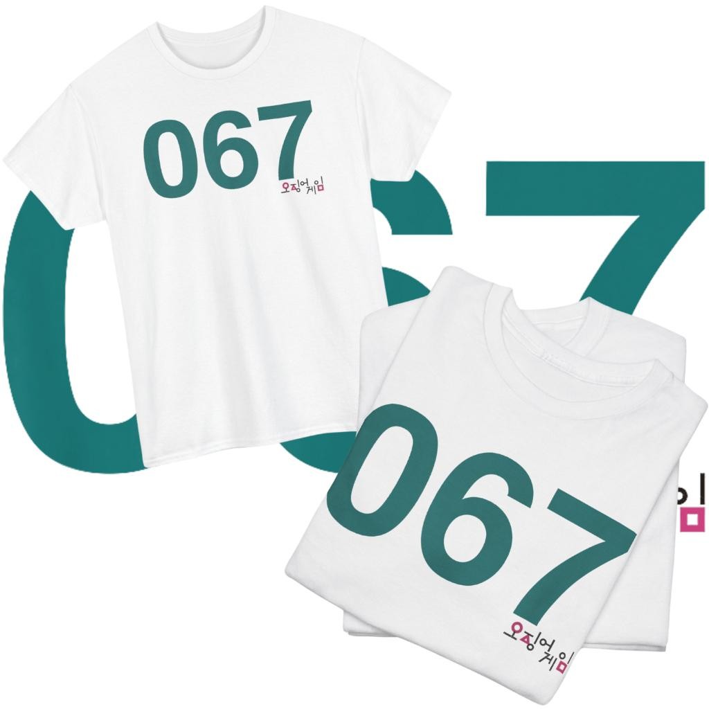 เสื้อยืดลายผู้เล่นหมายเลข 067 จาก Squid Game (100% Cotton)