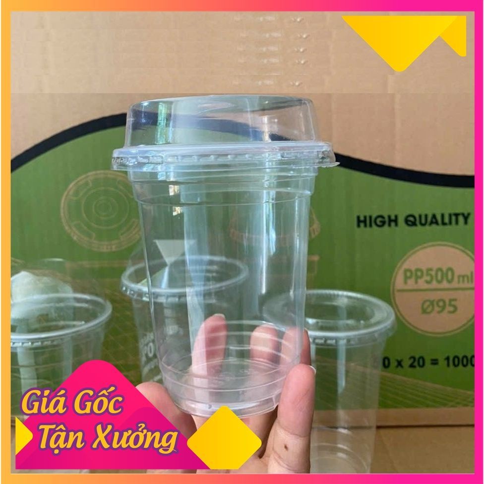 H&T 50 แก้วพลาสติก PP 360ml ขาด PP400) ปากนุ่ม หนา 95mm.